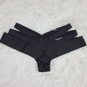 Black Strappy Cage Cutout Thong Lingerie Panties xs